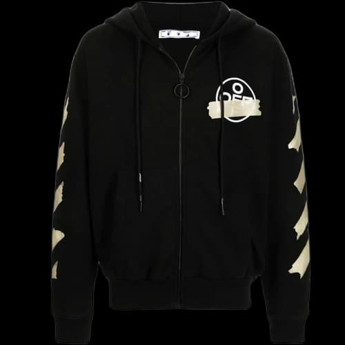OFF-WHITE Arrows Zip Up Hoodie Black