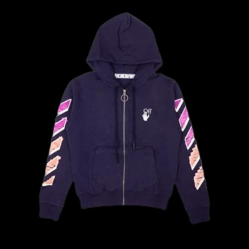 Off-White Marker Slim Zip Hoodie 'Purple'