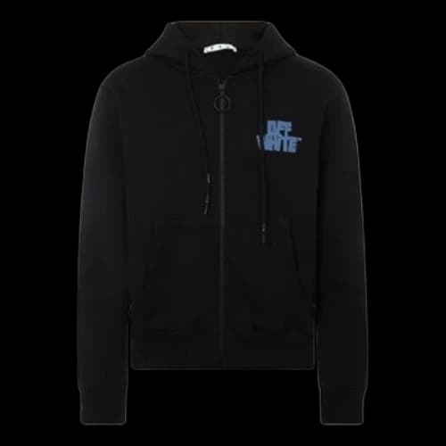 Off-White FW21 Alphabet Printing Pattern hooded Jacket Version Black