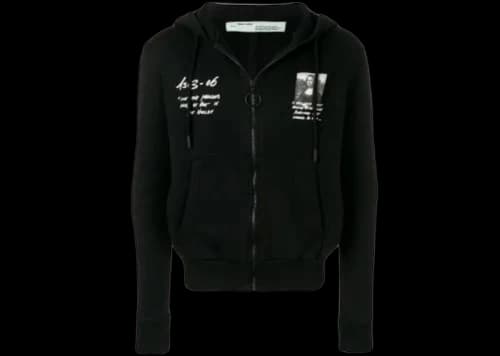 OFF-WHITE Mona Lisa Zipped Hoodie Black