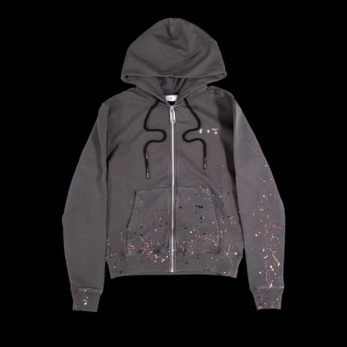 Off-White Vintage Paint Slim Zip Hoodie 'Magnet/White'