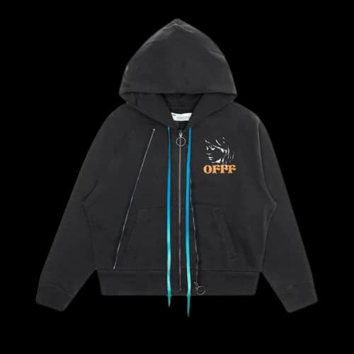 Off-White Face Print Hoodie 'Black'