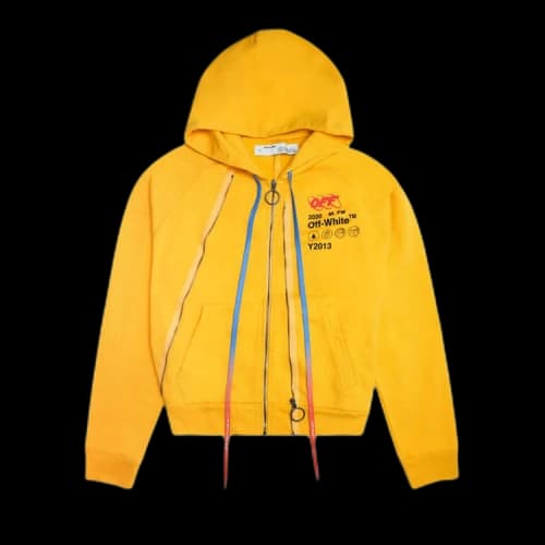 Off-White Industrial Y013 Double Zip Hoodie 'Yellow'