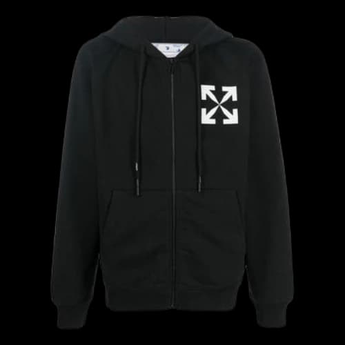 Off-White FW22 Arrow Logo Printing Hooded Jacket Version Black