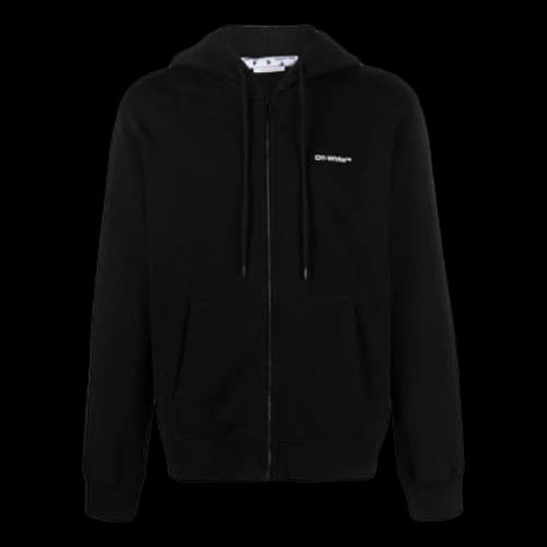 Off-White Wave Diag-Stripe Zip-Up Hoodie