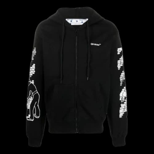 Off-White FW22 Ribbed Pattern Printing Fitted Fit Black