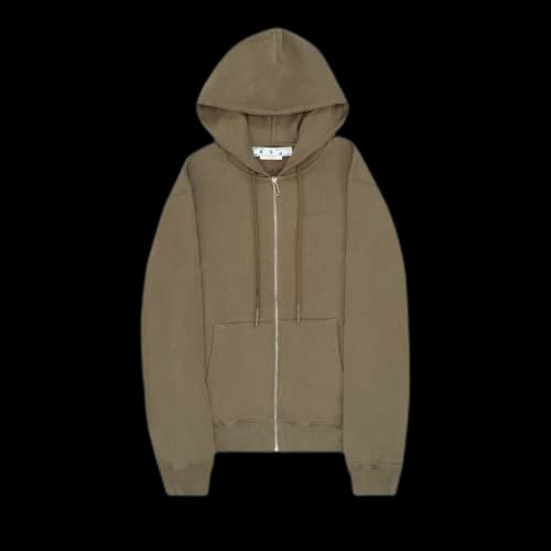 Off-White Diag Tab Slim Zip Hoodie 'Army Green'