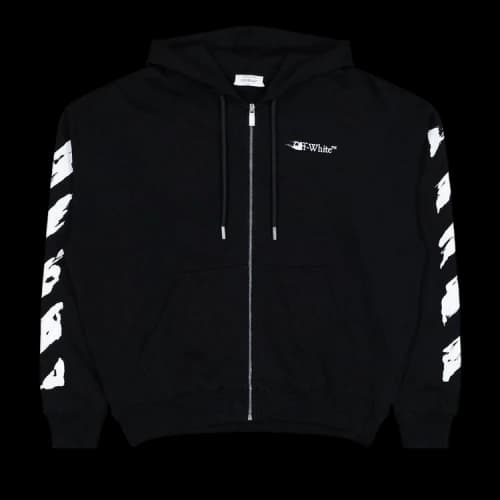 Off-White Ink Arrow Skate Zip Hoodie 'Black/White'