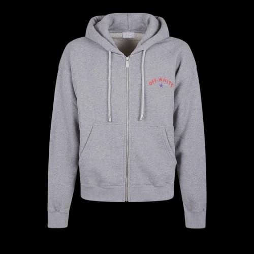 Off-White Star Arrow Zip Skate Hoodie 'Grey Melange'