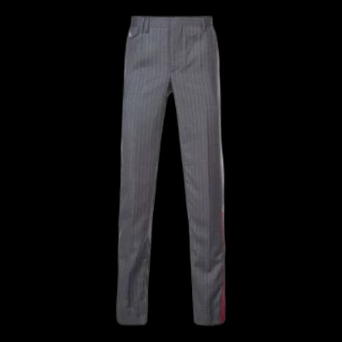 Off-White Stripe Pattern Casual Long Pants/Trousers Slim Fit Gray