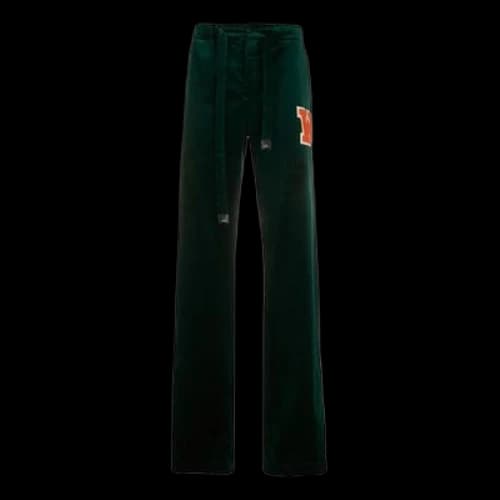 Off-White FW20 Logo-Patch Velvet-Effect Trousers