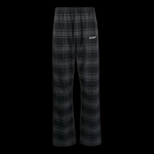 Off-White SS22 Plaid Straight Casual Pants/Trousers Black