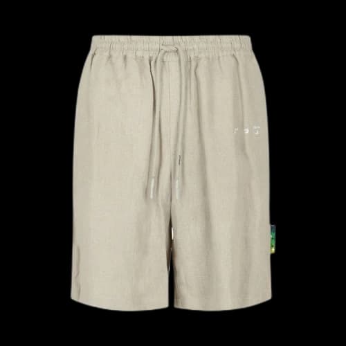 Off-White Embroidered Linen Shorts 'Beige'