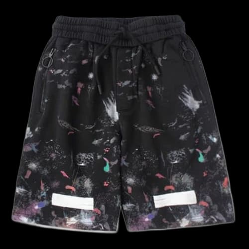 Off-White SS21 Casual Starry Sky Splash Ink Shorts Black