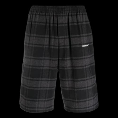 Off-White Check-Print Shorts 'Black Grey'