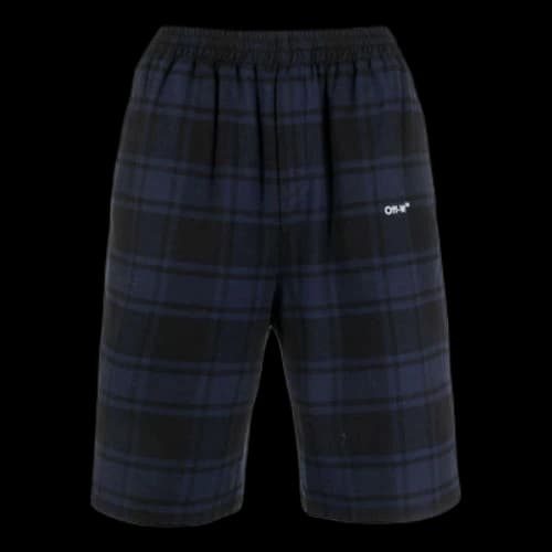 Off-White SS22 Arrow Pattern Printing Plaid Shorts Blue