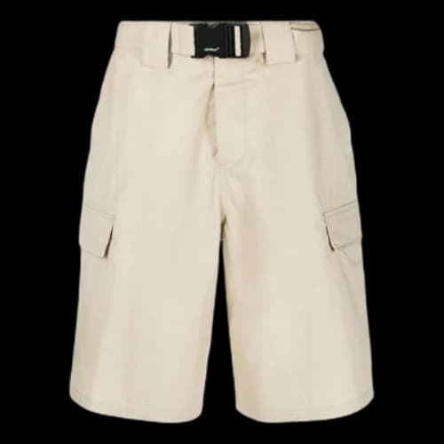 Off-White SS22 Solid Color High Waist Minimalistic Bermuda Shorts Version Beige