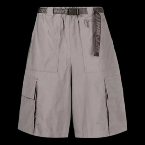 Off-White FW22 Solid Color Multiple Pockets Belt Casual Shorts Gray