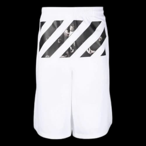 Off-White FW22 Twill Printing Knee-Length Elastic Waistband Casual Shorts Loose Fit White