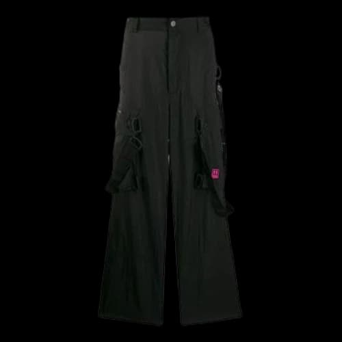 Off-White Embroidered Cargo Long Pants Loose Fit Black