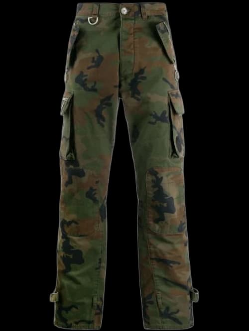 OFF-WHITE Camouflage Cargo Cotton Pants Green