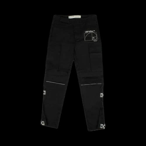 Off-White Alphabet Pattern Detachable Casual Long Pants Ordinary Version Black