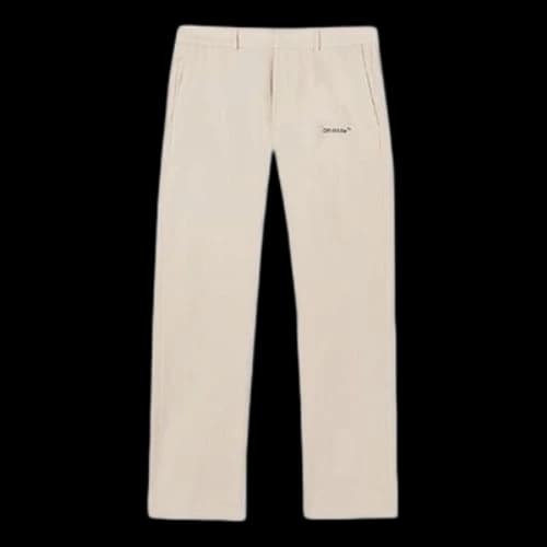 Off-White SS22 Solid Color Logo Printing Straight Casual Pants/Trousers Beige