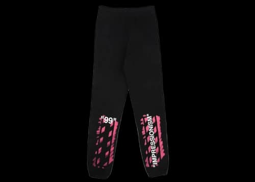 OFF-WHITE Diag Stensil Sweatpants Black Pink