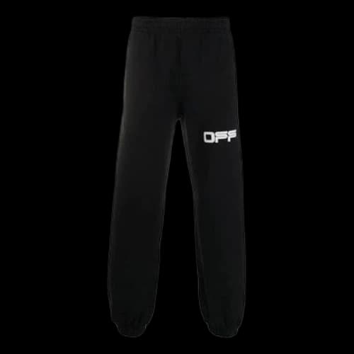 Off-White Logo Pattern Printing Bundle Feet Sports Pants/Trousers/Joggers Black
