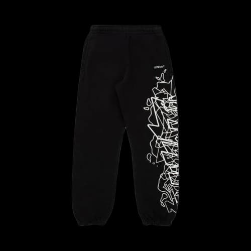 Off-White Graffiti Layers Slim Sweatpants 'Black/White'