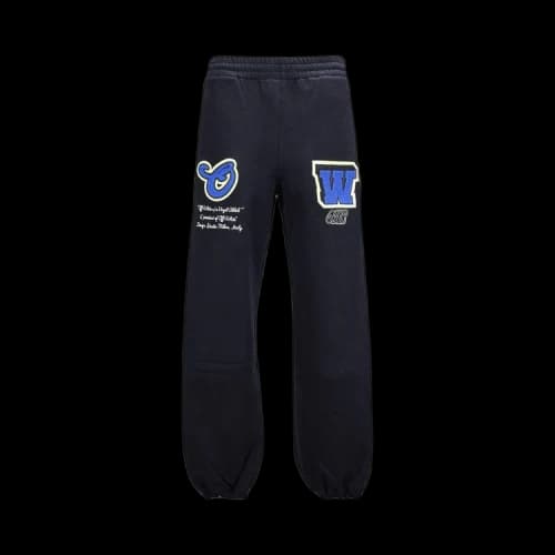 Off-White Varsity Patch Slim Sweatpant 'Black/Blue'