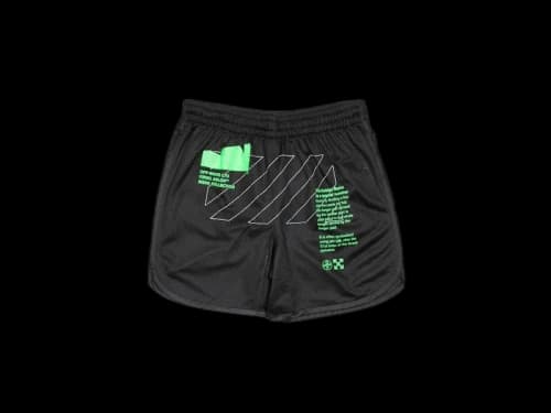 OFF-WHITE Arch Shapes Mesh Shorts Black/Brilliant Green