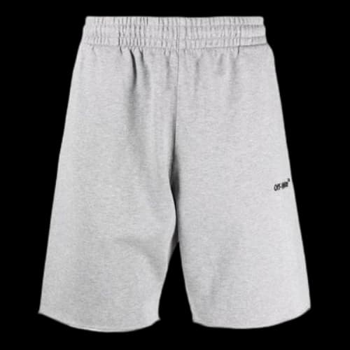 Off-White SS22 Solid Color Logo Printing Straight Shorts Version Gray