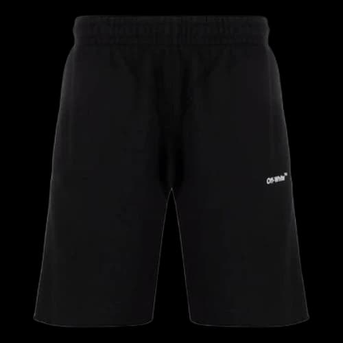 Off-White SS22 Solid Color Logo Printing Straight Shorts Version Black