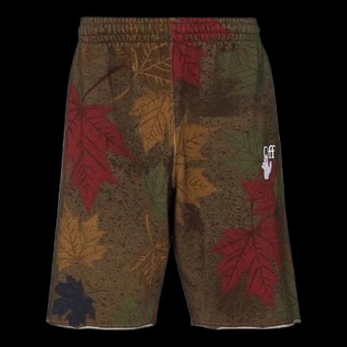 Off-White FW20 Leaf CamouflageArrowApplique Shorts Men's Khaki/Green