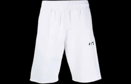 Off-White FW21 Pants Logo Printing Elastic Waistband Sports Shorts Version White