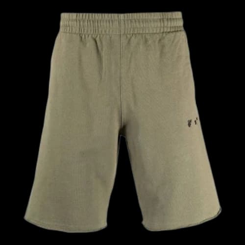 Off-White SS21 Solid Color logo Sports Shorts Khaki