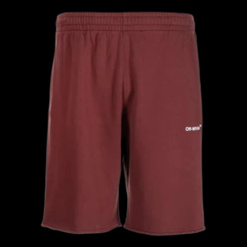 Off-White FW22 Stripe Logo Printing Sports Shorts Version Red