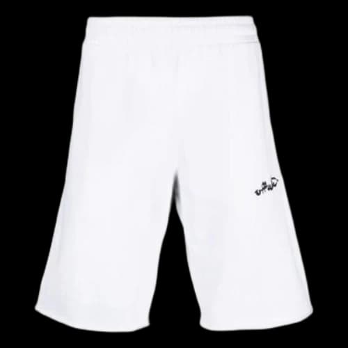 Off-White FW22 Solid Color Logo Embroidered Straight Sports Shorts Ordinary Version White