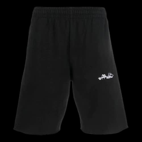 Off-White FW22 Solid Color Logo Printing Straight Sports Shorts Ordinary Version Black
