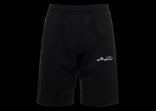 OFF-WHITE Bermuda Shorts with Script Logo Embroidery Black