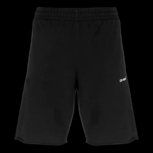 Off-White Logo Chain Arrow Straight Sports Shorts Black