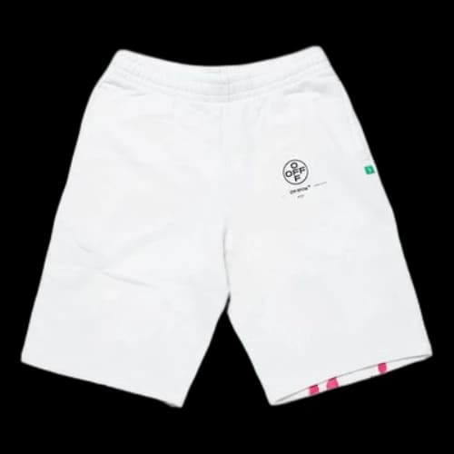Off-White c/o virgil abloh For Men's White Diag Stencil Sweatshorts White/Pink