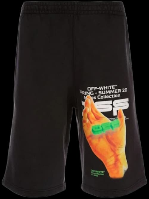 OFF-WHITE Hand Logo Print Sweatshort Black
