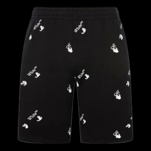 Off-White FW21 Cotton Alphabet Full Print Pattern Casual Shorts Version Black