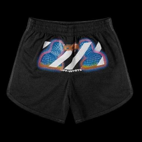 Off-White Stripe Mesh Shorts Version Black