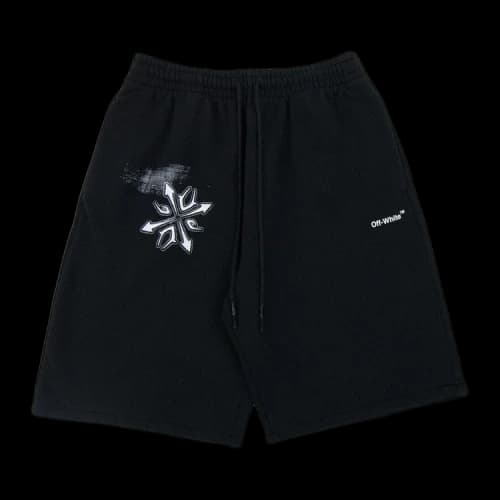 Off-White Logo Print Track Shorts 'Black'