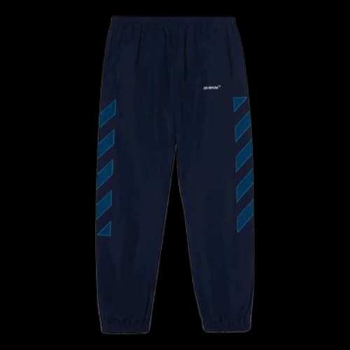 Off-White SS22 Logo Stripe Printing Casual Sports Pants/Trousers/Joggers Navy Blue