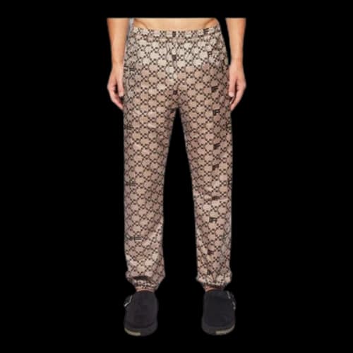 Off-White Logo Full Print Elastic Waistband Casual Pants/Trousers Autumn Beige