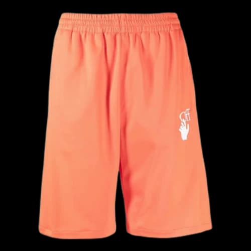 Off-White SS22 Brand Logo Printing Elastic Waistband Straight Shorts Ordinary Version Orange